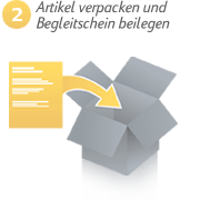 Artikel verpacken und Begleitschein beilegen