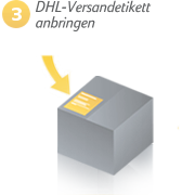 DHL-Versandetikett anbringen