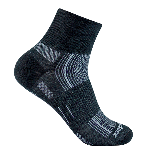 WRIGHTSOCK Stride Quarter | Mitteldick | Schwarz