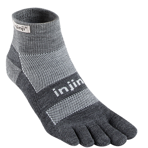 Injinji Outdoor Midweight Mini Crew Zehensocken | Mitteldick | Grau