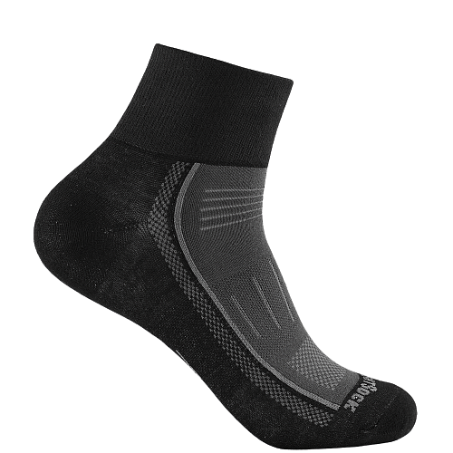 WRIGHTSOCK Endurance Quarter | Mitteldick mit Polster | Schwarz
