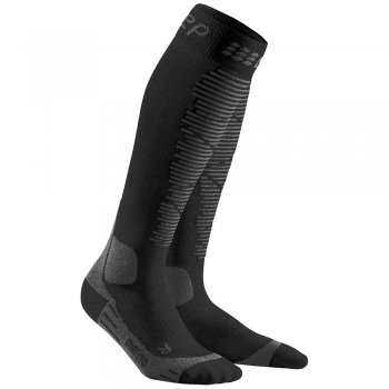 CEP Ski Merino Compression Socks Damen | Black Anthracite