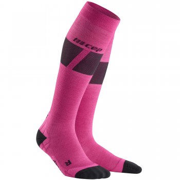 CEP Ski Ultralight Compression Socks Damen | Pink Dark Grey