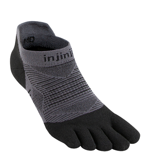 Injinji Run Lightweight No Show Zehensocken | D�nn | Schwarz-Grau