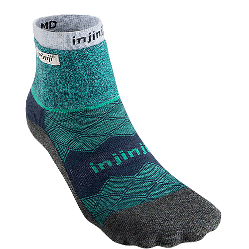Injinji Liner+Runner Mini Crew Zehensocken | Doppellagig | Everglade Grn
