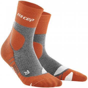 CEP Hiking Merino Mid Cut Compression Socks Herren | Sunset Orange