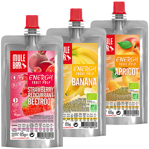 MULE BAR Energy Fruit Pulp Smoothie Testpaket