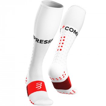 COMPRESSPORT Compression Run Full Socks | White