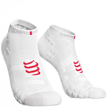 COMPRESSPORT Pro Racing Run V3 Low Cut Socks | White