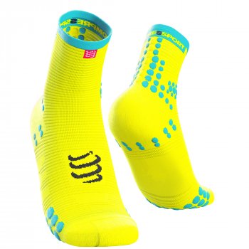 COMPRESSPORT Pro Racing Run V3 High Cut Socks | Yellow