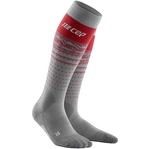 CEP Ski Thermo MERINO Compression Socks Herren | Grey Red