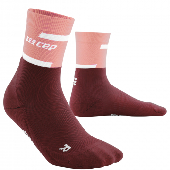 CEP The Run 4.0 Mid Cut Compression Socks Damen | Rose Dark Red
