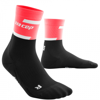 CEP The Run 4.0 Mid Cut Compression Socks Herren | Pink Black