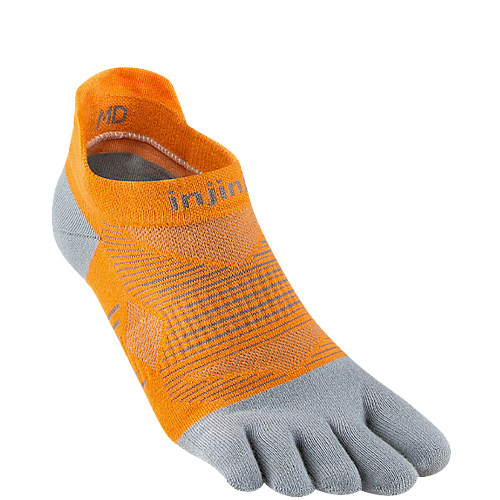 Injinji Run Lightweight No Show Zehensocken | D�nn | Popsicle Orange
