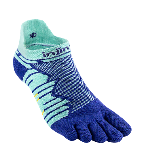 Injinji Ultra Run No Show Zehensocken | Mitteldick | Arctic Blau