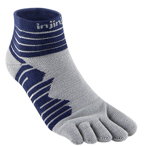 Injinji Ultra Run Mini-Crew Zehensocken | Mitteldick | Cobalt Grau