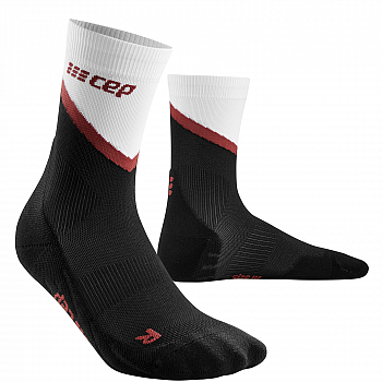 CEP The Run 4.0 Mid Cut Compression Socks Damen | Chevron Black White
