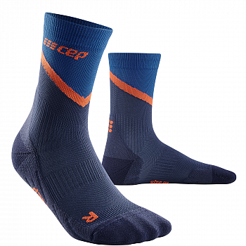 CEP The Run 4.0 Mid Cut Compression Socks Damen | Chevron Peacoat Blue