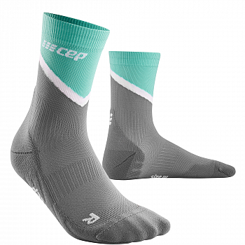 CEP The Run 4.0 Mid Cut Compression Socks Damen | Chevron Grey Ocean
