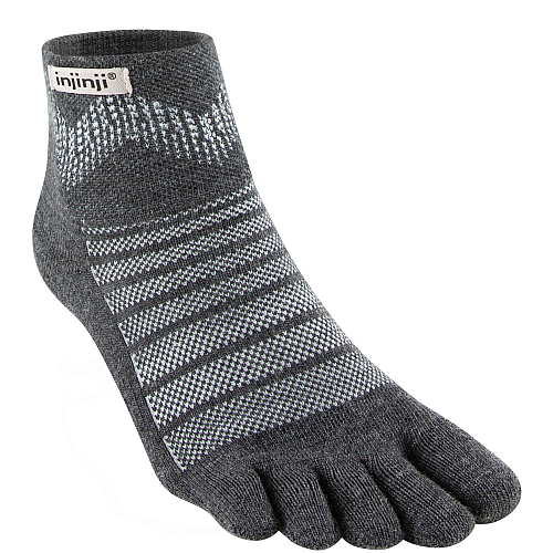 Injinji Outdoor Midweight Mini Crew Zehensocken | Mitteldick | Grau