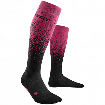 CEP Ski Merino Compression Socks Herren | Snowfall Black Purple