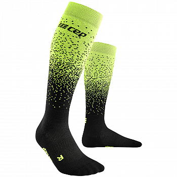 CEP Ski Merino Compression Socks Damen | Snowfall Black Green