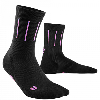 CEP The Run 4.0 Mid Cut Compression Socks Damen | Pinstripe Black