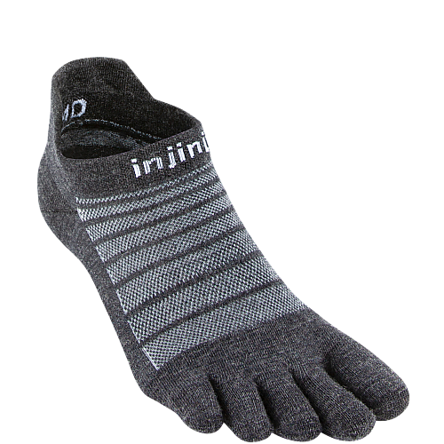Injinji Run Lightweight No Show Merino Zehensocken | D�nn | Grau