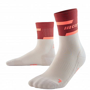 CEP The Run 4.0 Mid Cut Compression Socks Damen | Red Off White