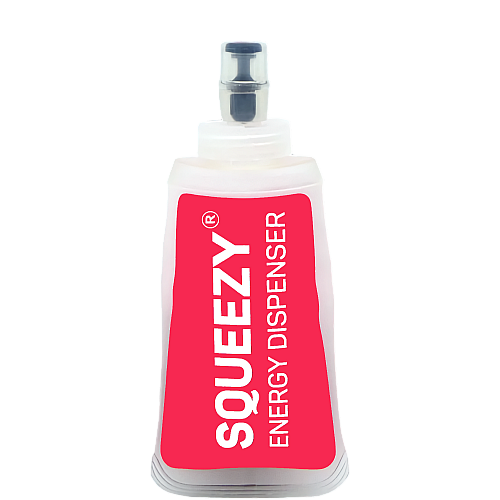SQUEEZY Energy Dispenser 150 ml Gel-Flasche | 1 Flasche + 2 Ventile