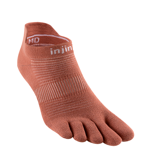 Injinji Run Lightweight No Show Zehensocken | D�nn | Rust Rot