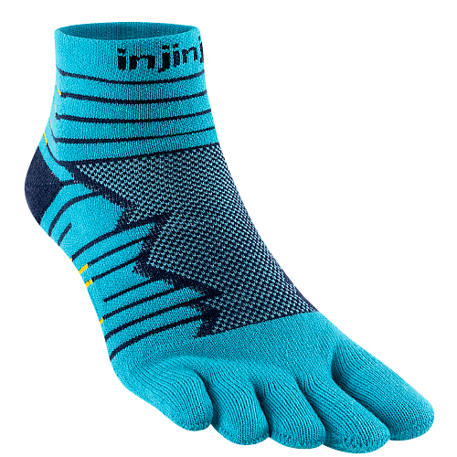 Injinji Ultra Run Mini-Crew Zehensocken | Mitteldick | Pacific Blau