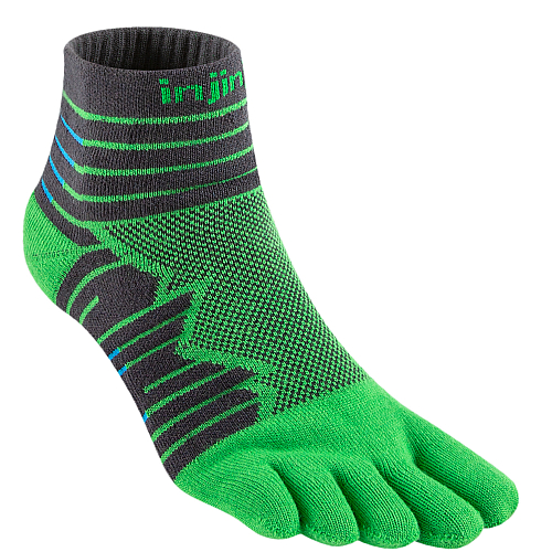 Injinji Ultra Run Mini-Crew Zehensocken | Mitteldick | Emerald Grn