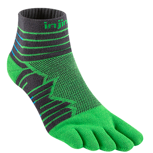 Injinji Ultra Run Mini-Crew Zehensocken | Mitteldick | Emerald Gr�n