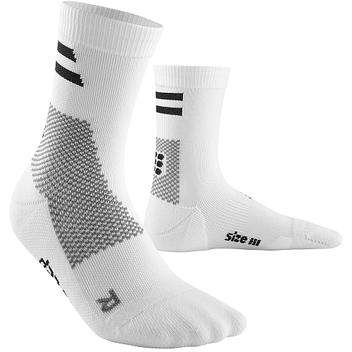 CEP Training Mid Cut Compression Socks Unisex | White