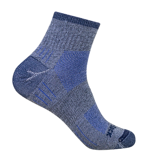 WRIGHTSOCK Escape Quarter | Mitteldick | Grau Blau