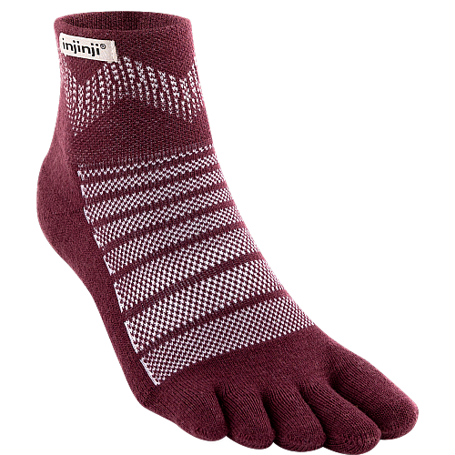 Injinji Outdoor Midweight Mini Crew Zehensocken | Mitteldick | Garnet Rot