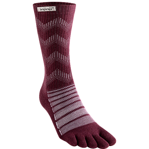 Injinji Outdoor Midweight Crew Zehensocken | Mitteldick | Garnet Rot