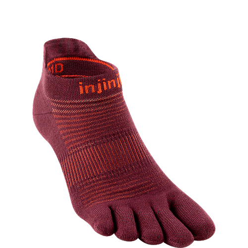 Injinji Run Lightweight No Show Zehensocken | D�nn | Mahogany