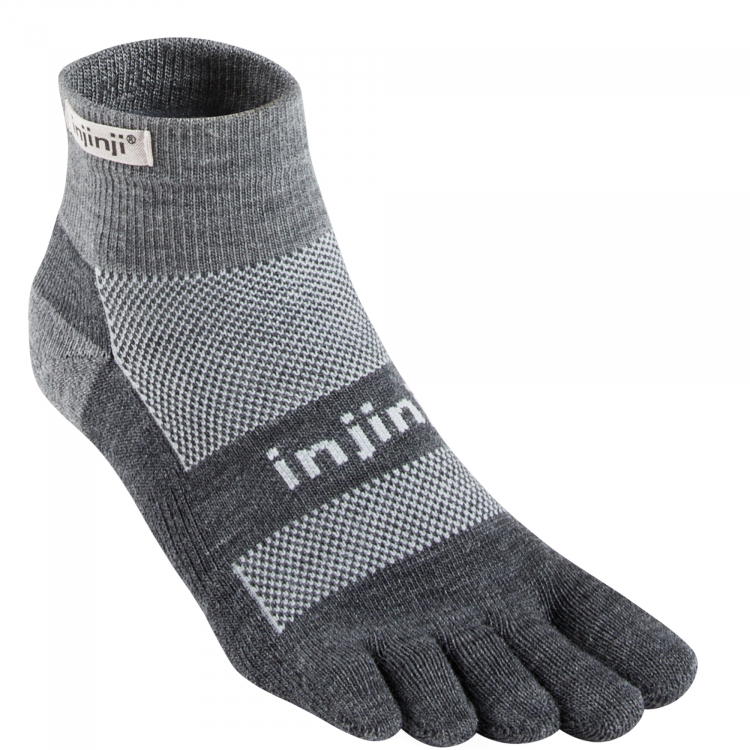 Injinji Outdoor Midweight Mini Crew Zehensocken | Mitteldick | Grau