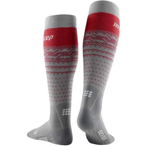 CEP Ski Thermo Merino Compression Socks Damen | Grey Red Nordic