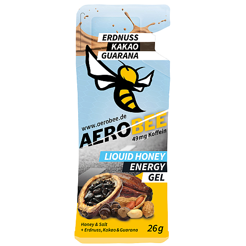 AEROBEE Liquid Energy Gel Testpaket Erdnuss, Kakao & Guarana