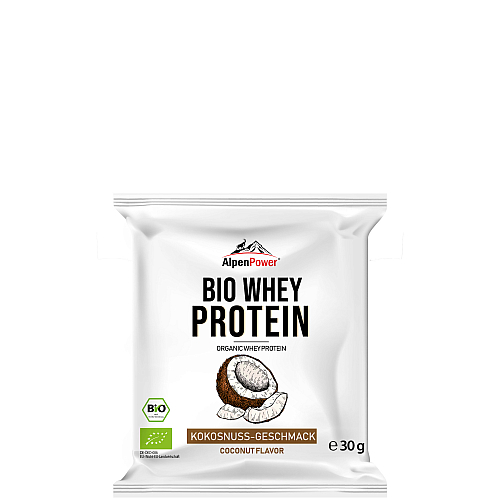AlpenPower Bio Whey Protein 30 g Beutel | Kokos