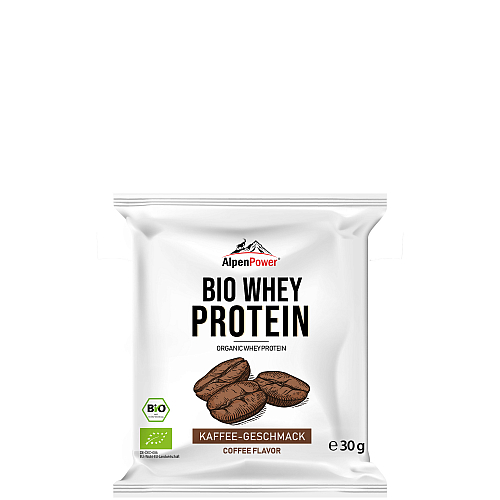AlpenPower Bio Whey Protein 30 g Beutel | Kaffee