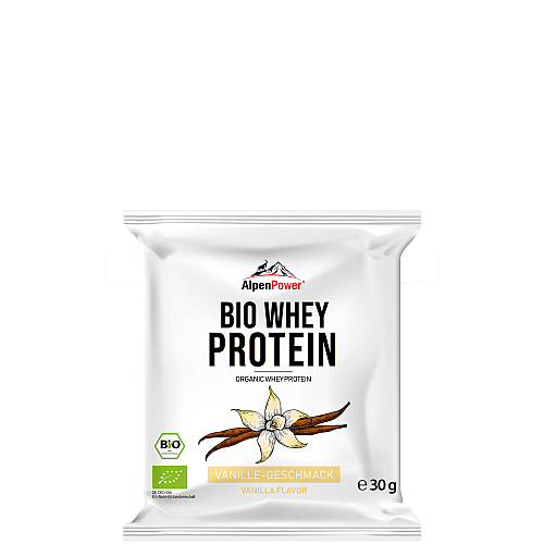 AlpenPower Bio Whey Protein 30 g Beutel | Vanille