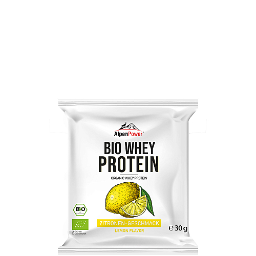 AlpenPower Bio Whey Protein 30 g Beutel | Zitrone
