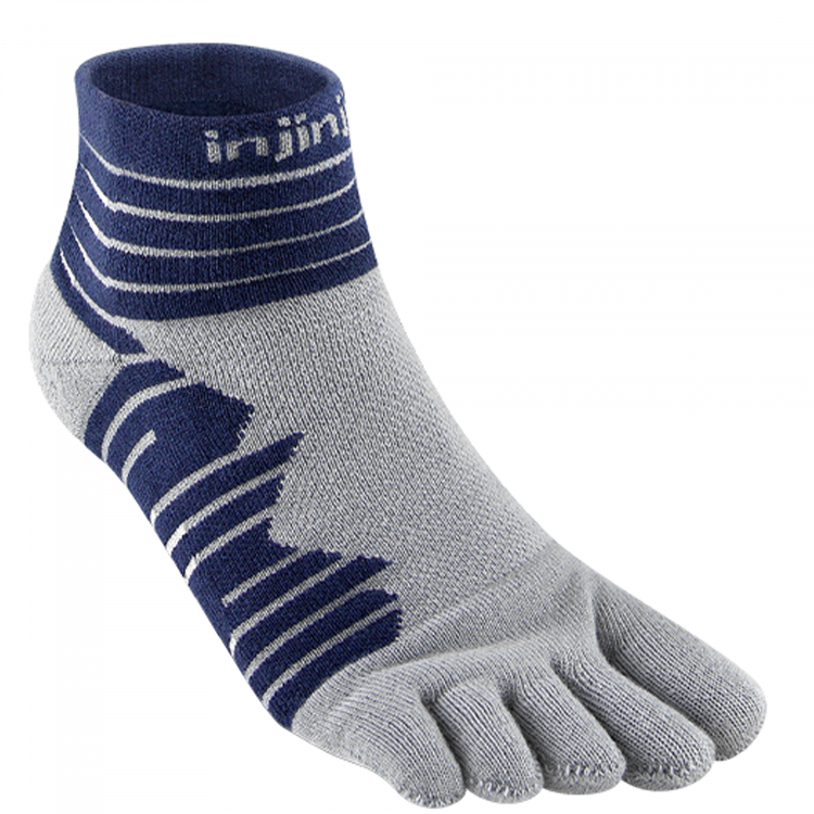 Injinji Ultra Run Mini-Crew Zehensocken | Mitteldick | Grau