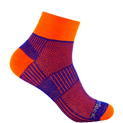 WRIGHTSOCK Coolmesh II Quarter | Dnn | Knigsblau-Orange