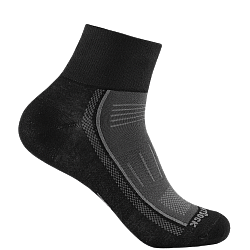 WRIGHTSOCK Endurance Quarter | Mitteldick mit Polster | Schwarz