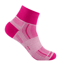 WRIGHTSOCK Stride Quarter | Mitteldick | Himbeer